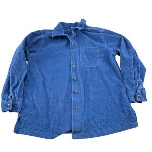 L.L.Bean Mens Blue Corduroy Button-Up Shirt M Regular